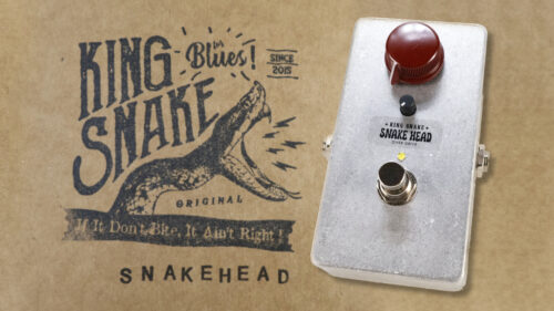 KING SNAKE(キングスネーク) フルアコ特有の芯の太いサウンドを痩せさせることなくドライブさせるフルアコ専用ODペダル「Snake Head」が発売！