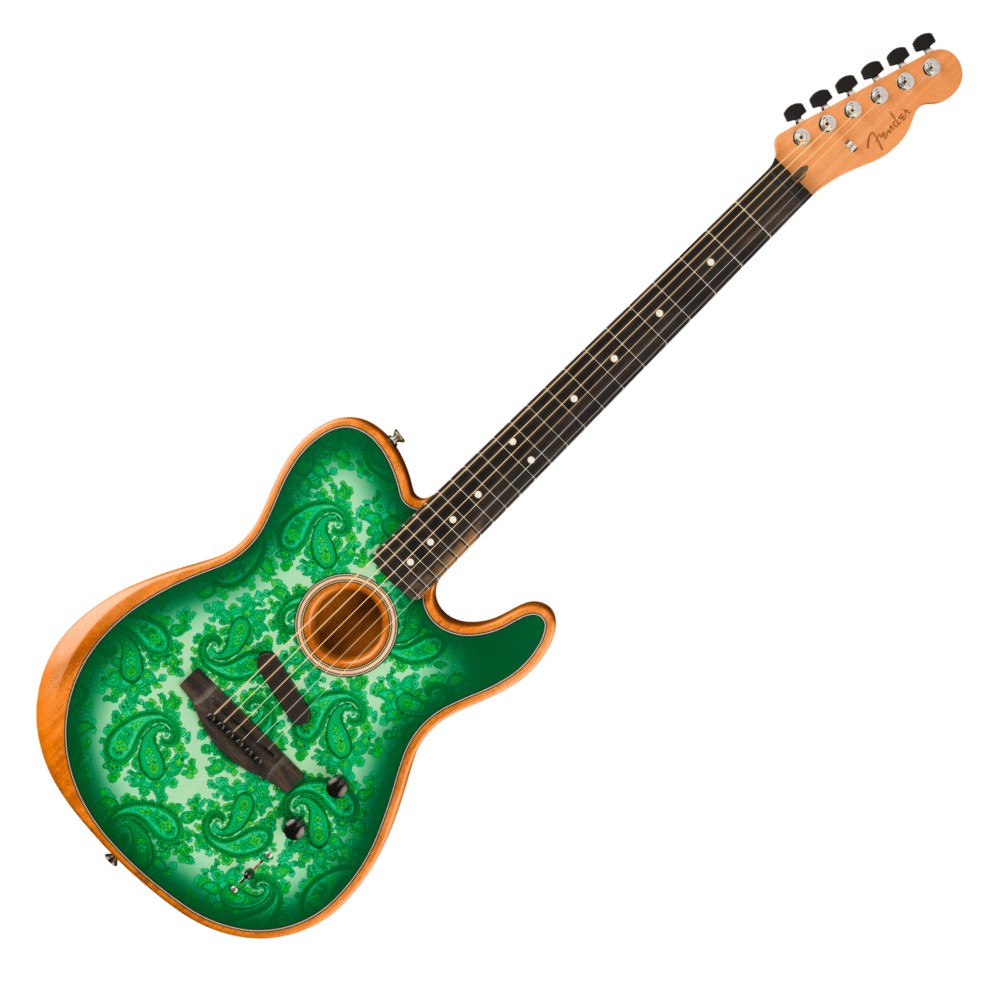 Fender フェンダー FSR American Acoustasonic Telecaster Streaked Ebony Fingerboard Green Paisley エレクトリックアコースティックギター